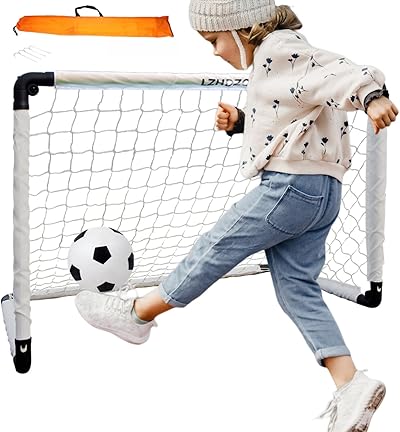 LZHDZQD Klappbar Fußballtor Mini Kinder Fussballtor 60x45cm / 90x60cm / 115x80cm Fussballtore für Garten Kinder, Kleine Klappbares Fussballtor Geschenk für Indoor/Outdoor/Garten