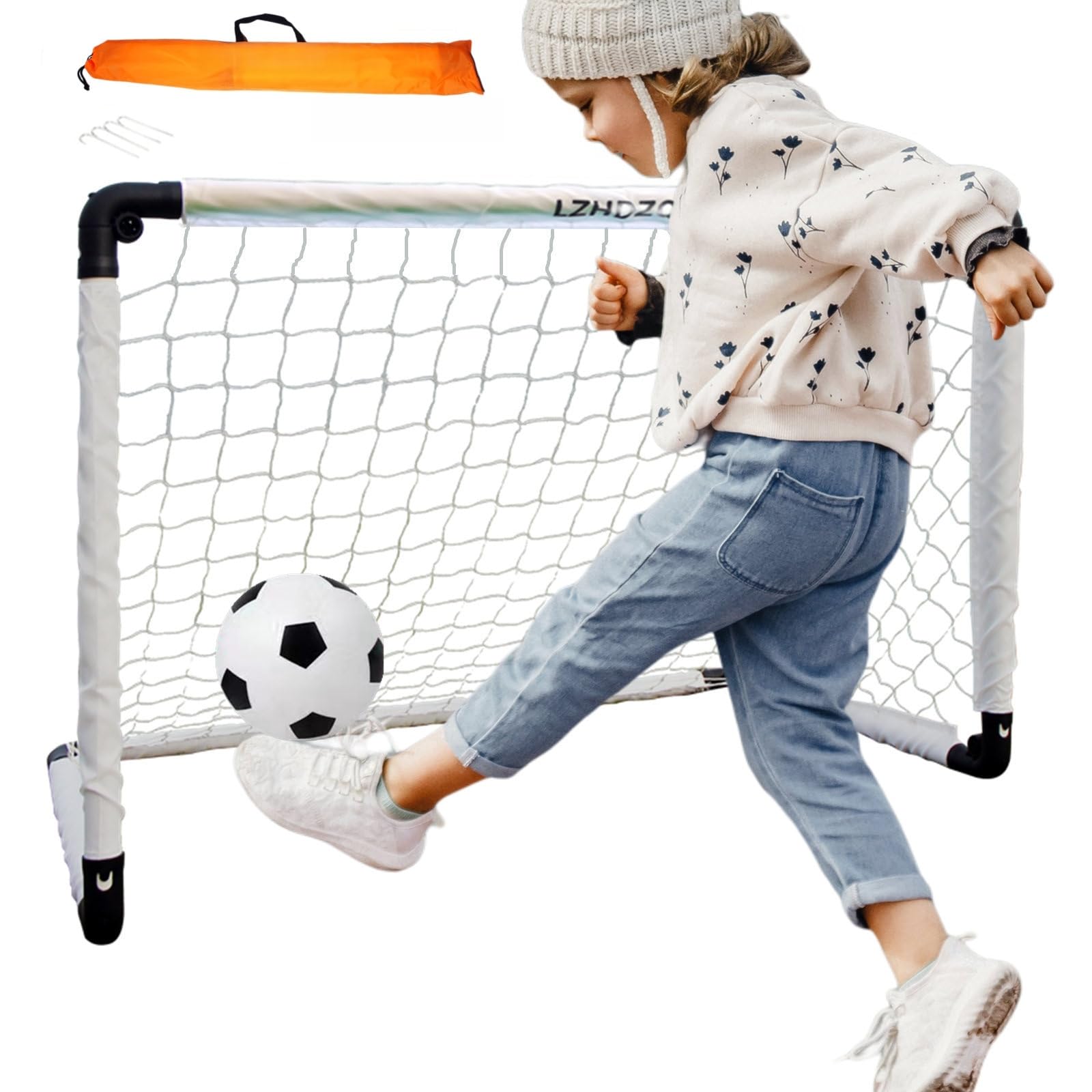LZHDZQD Klappbar Fußballtor Mini Kinder Fussballtor 60x45cm / 90x60cm / 115x80cm Fussballtore für Garten Kinder, Kleine Klappbares Fussballtor Geschenk für Indoor/Outdoor/Garten
