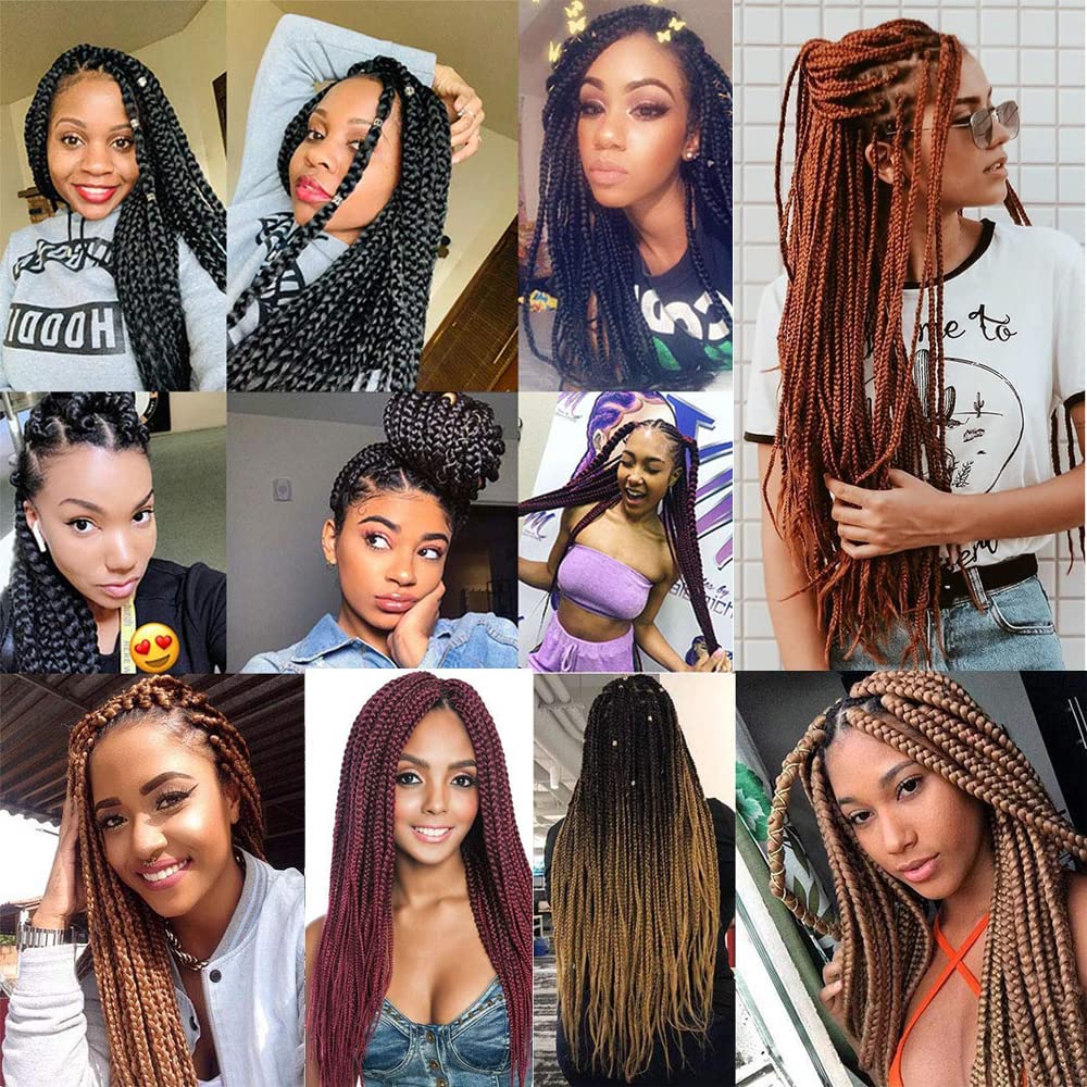 Pre Stretched Braiding Hair 30 Inch 8 Packs Professional Soft Yaki braiding Hair For Braids Hot Water Setting Synthetic Crochet Hair Extensions (350#, 30 Inch (Pack of 8))