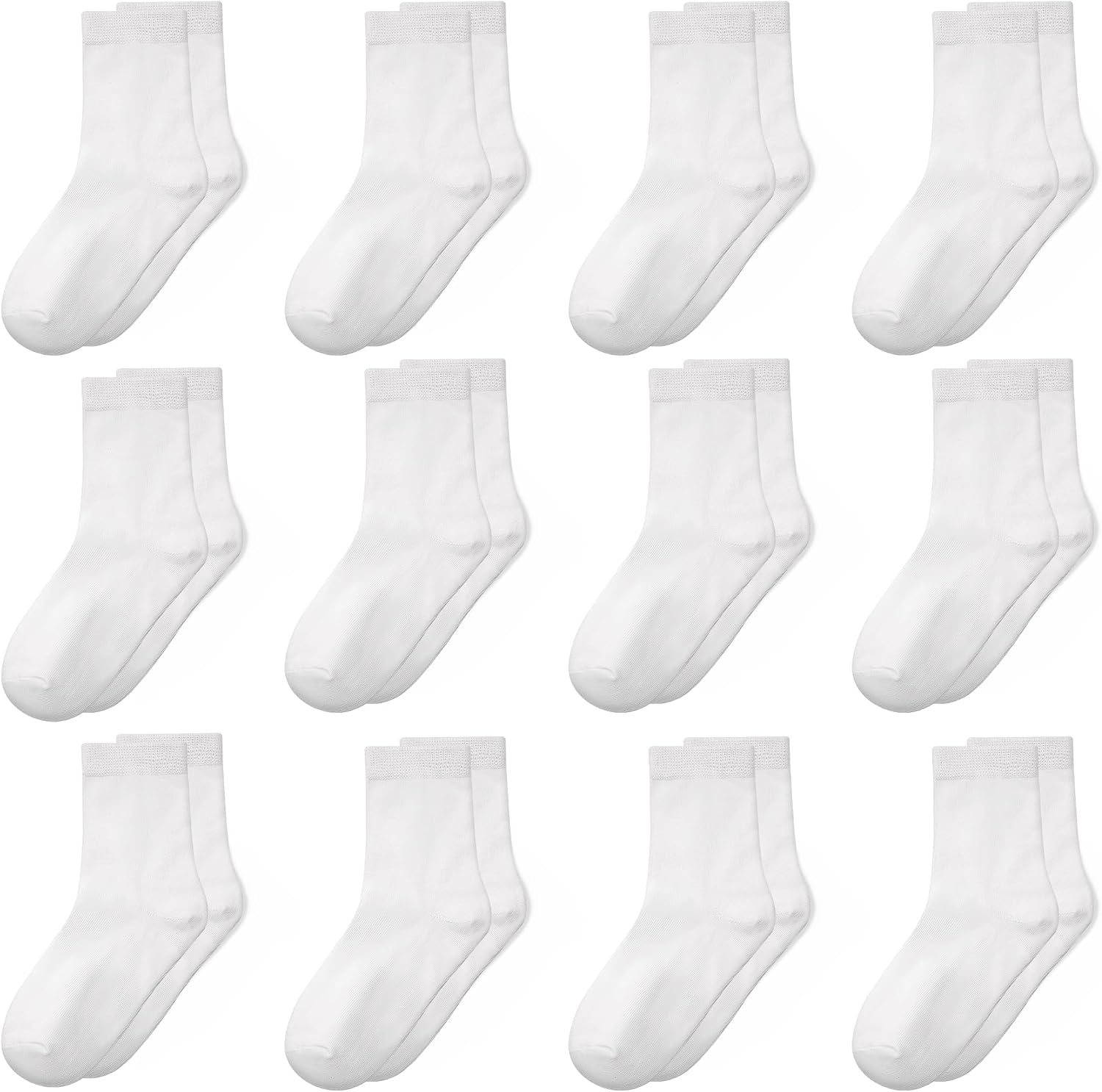 GENTABY Kids Socks 12 Pairs Boys Girls Athletic Crew Ankle Socks for Children for Ages 1-13 Breathable Fit for Daily Wear