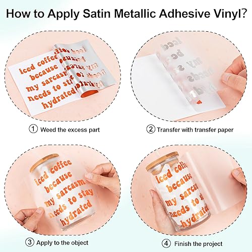 Miniatura 3 de VINYL FROG Vinilo adhesivo metálico mate, rollo de vinilo permanente de 12 pulgadas x 6 pies, color naranja metálico, vinilo adhesivo satinado