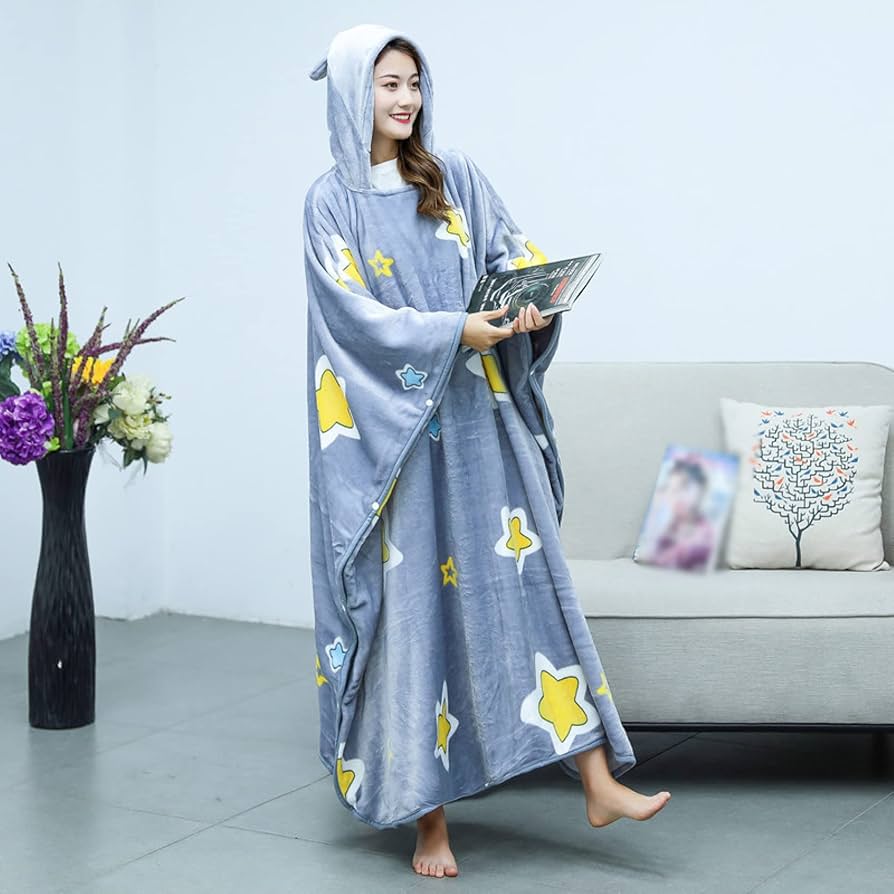 ●着る毛布 男女兼用 冬 ルームウェア チャ節電 耳まであったか フード付き 楽天市場】おうちで癒し時間！レディース トナカイ耳付き 起毛