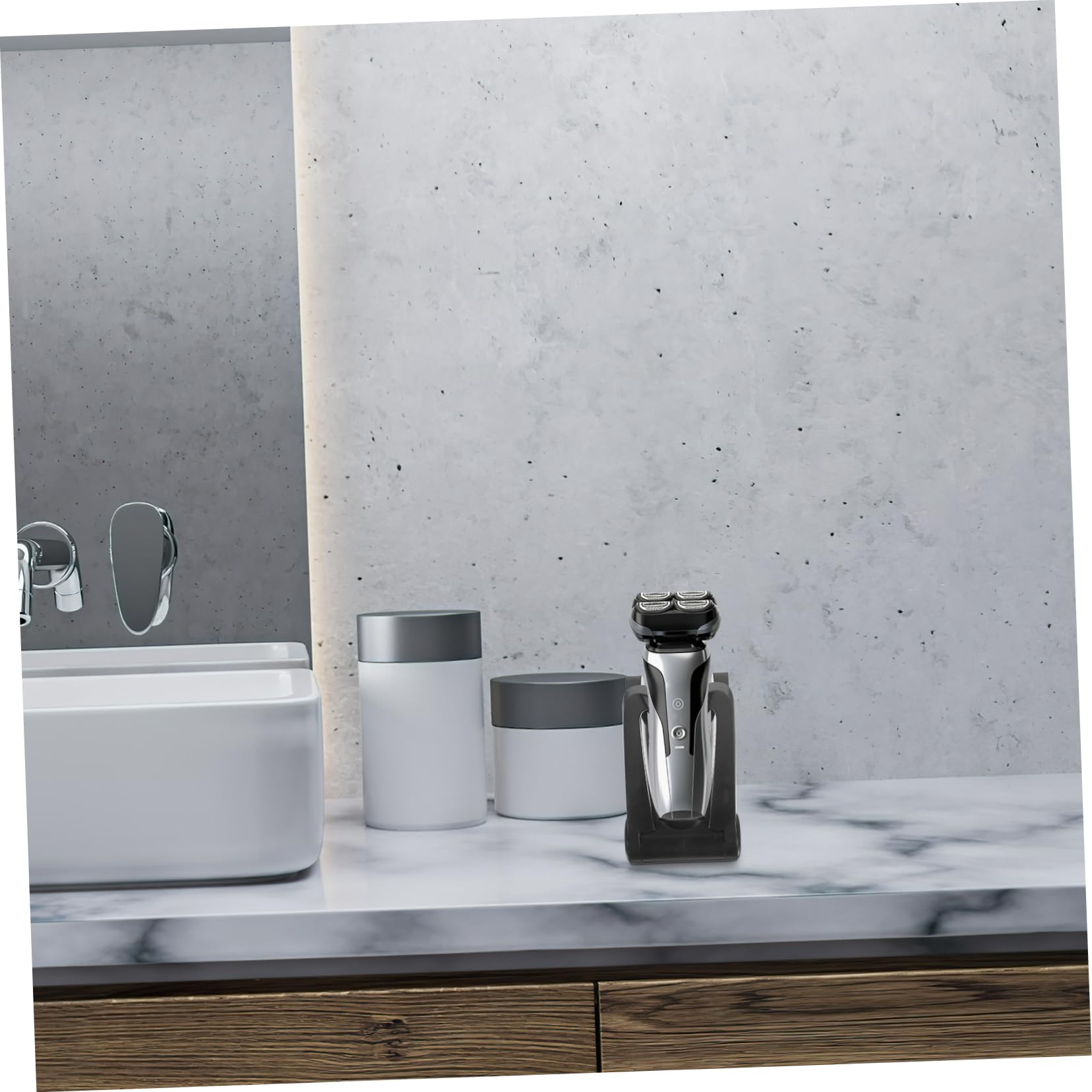 4 Pezzi Rasoio Inossidabile Organizer e Stabile per Personale Casa Compatibile con Vari Rasoio Design Chic e Routine Toelettatura
