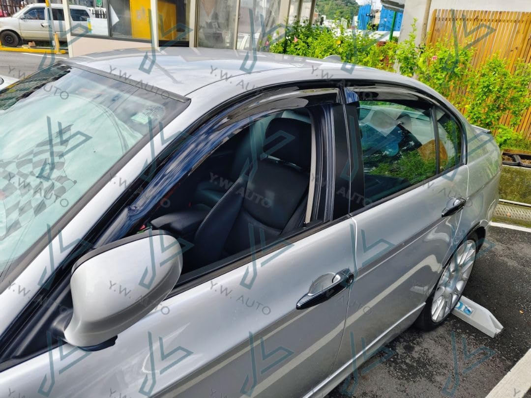 YW AUTO Out Channel Ventvisor/Window Deflectors/Window Visor | Fits 2005-2013 BMW 3 Series E90, 4 pcs.