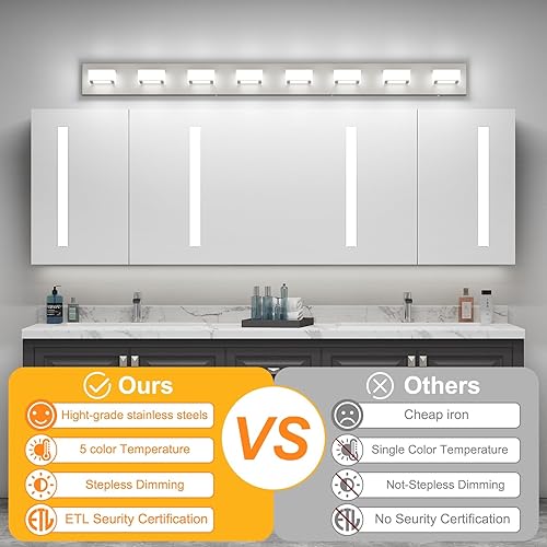 Miniatura 269 de Ralbay - Lámpara LED moderna y negra para tocador de baño, con 3 luces, accesorios de iluminación de pared de baño de acrílico Luz blanca