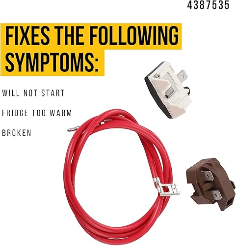 Miniatura 3 de 4387535 Kit de relé de compresor y sobrecarga, compatible con refrigerador Whirlpool Kenmore KitchenAid Roper - Reemplaza AP3108472 14210139 2154760