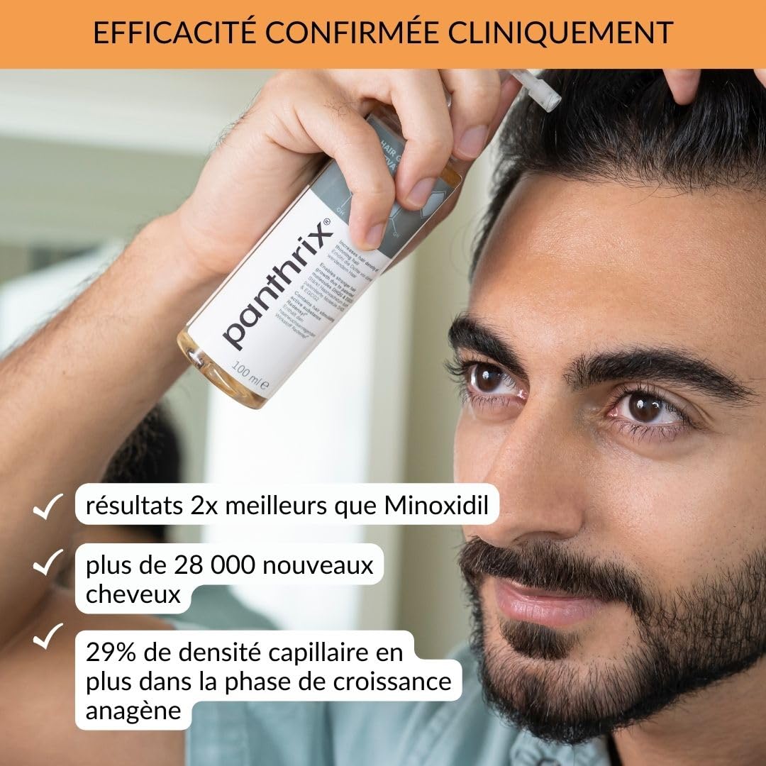 Panthrix Sérum Croissance Cheveux avec Redensyl 3% - Anti Chute & Repousse - Caféine, Kératine & Niacinamide - pour une Pousse Très Rapide - Homme & Femme - Fabriqué en Allemagne - 100 ml