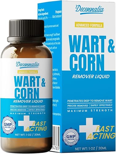 Decennalia Eliminador de maíz de verrugas de acción rápida para pies, removedor de verrugas de ácido salicílico para hombres y mujeres, eliminación