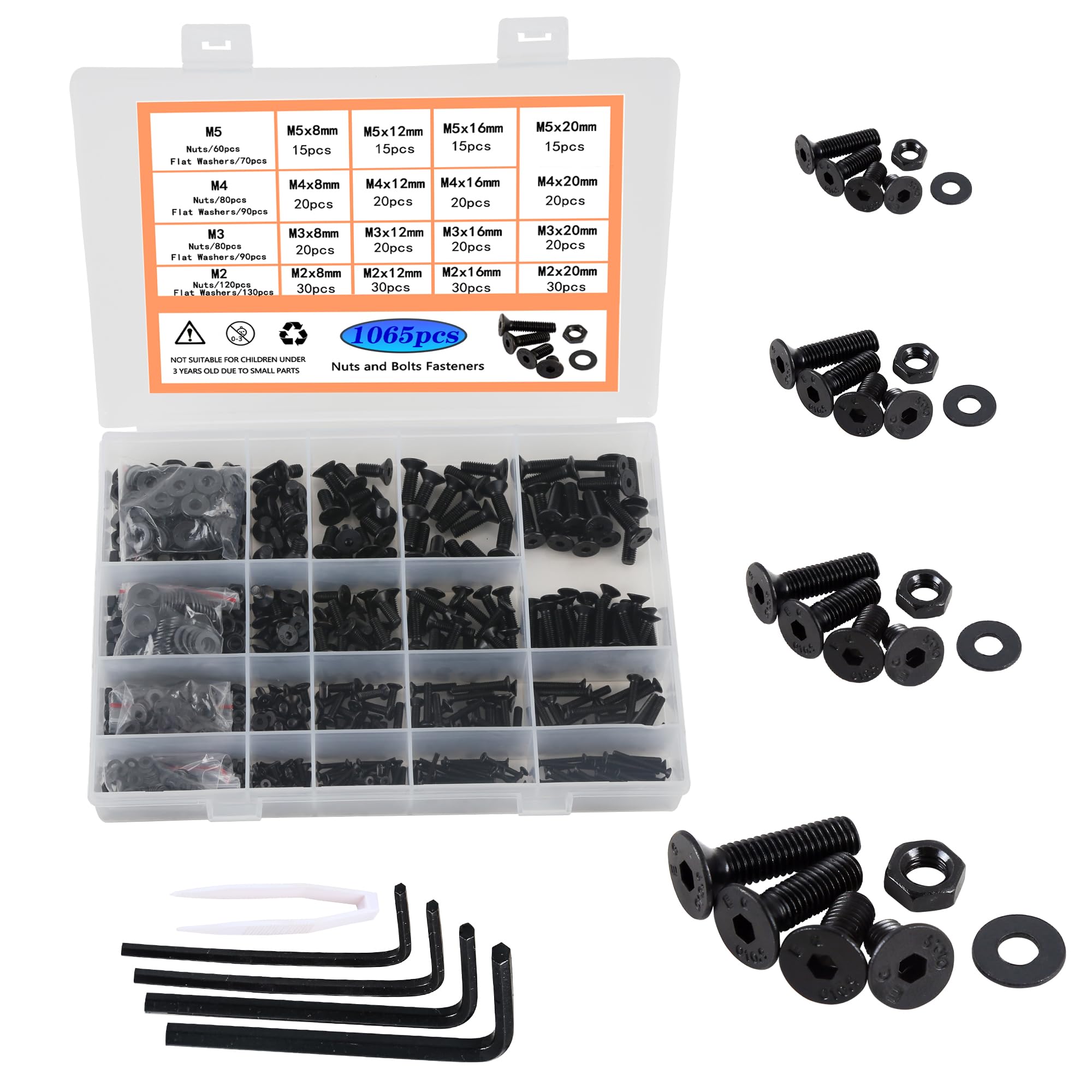 Kit 1065 Pezzi Viti E Dadi Acciaio Inox - Set M2 M3 M4 M5 Con Rondelle Per Riparazioni E Fai Da Te - Foto 5