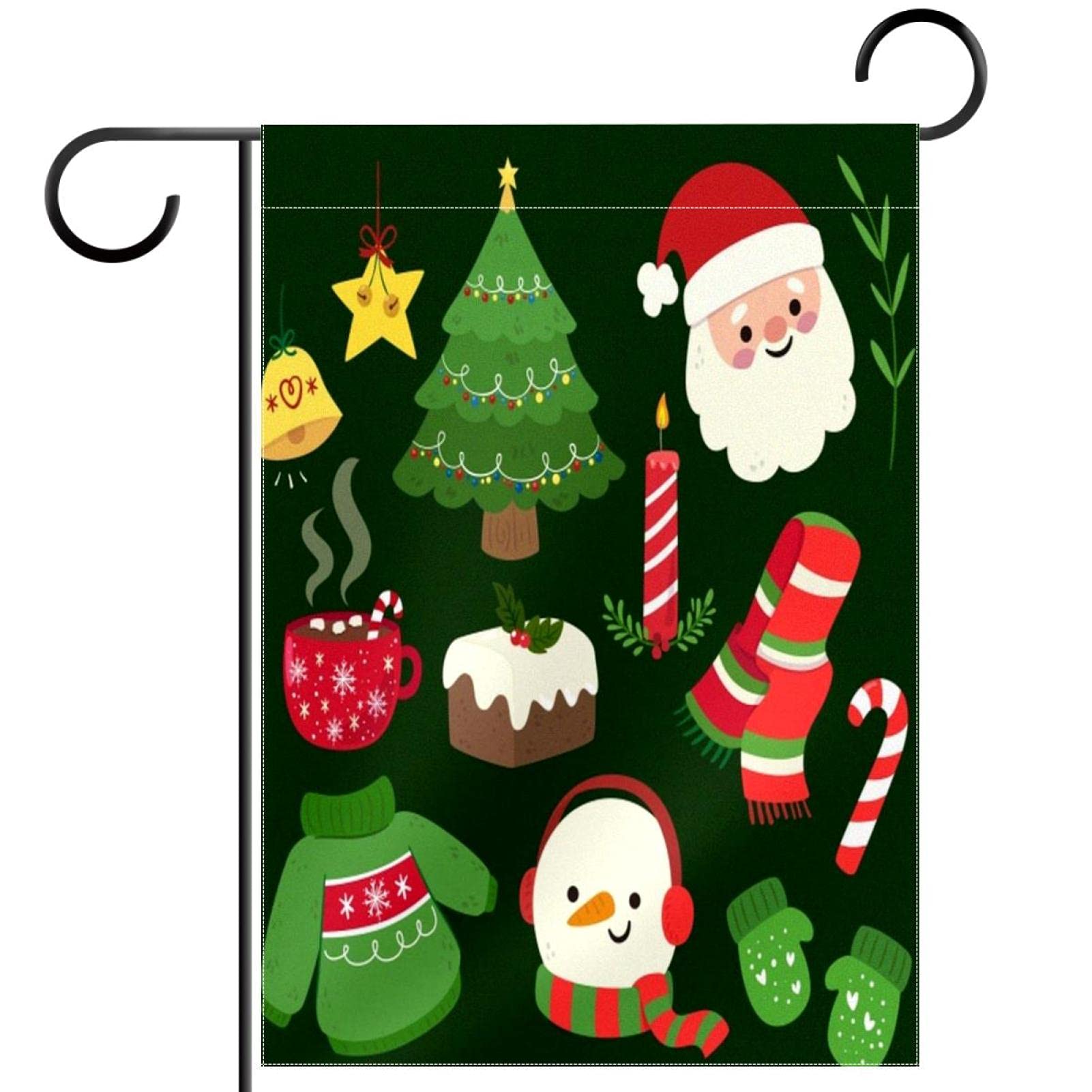 Drapeau de jardin de bienvenue de Noël en polyester 30x45 cm - 7