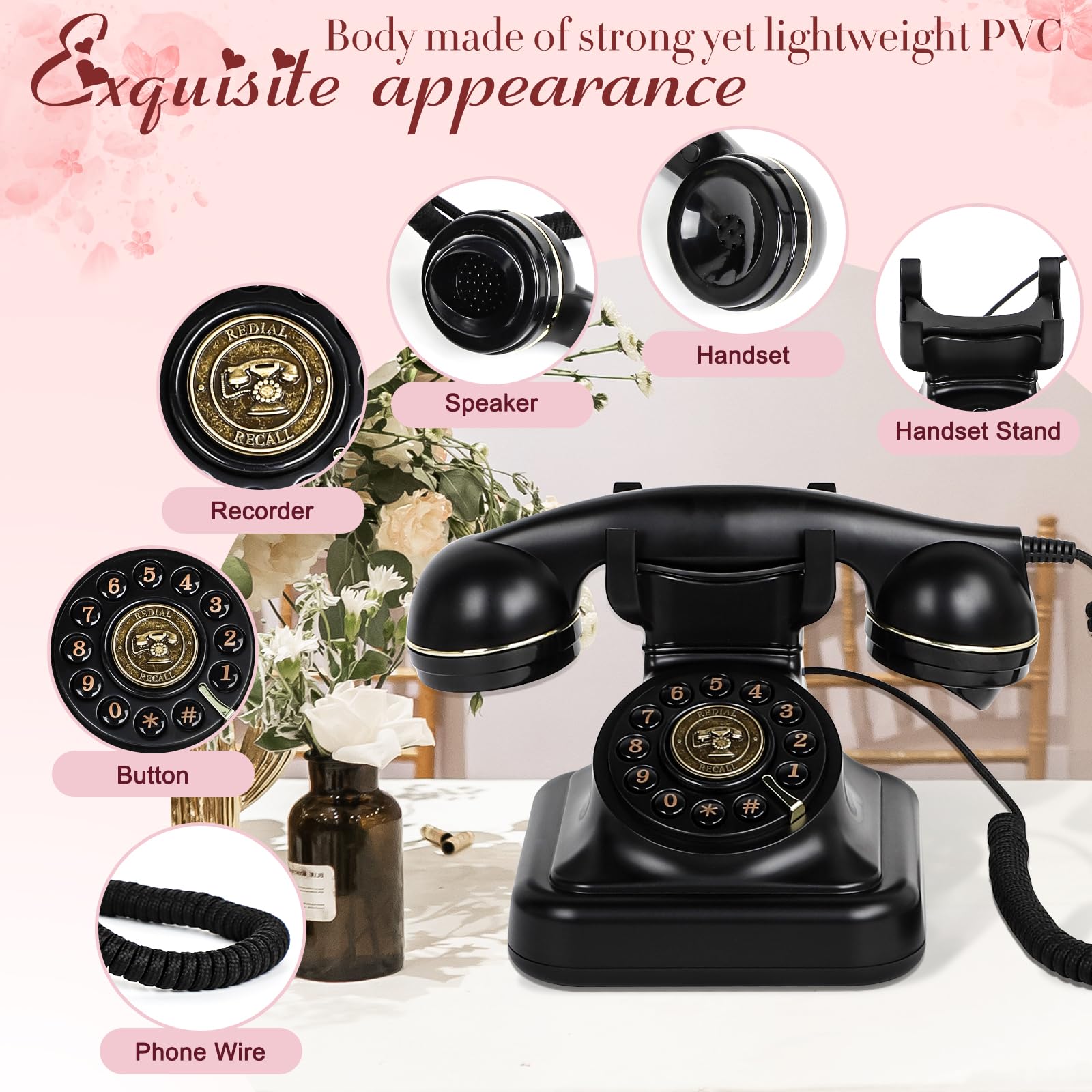 Libro de visitas de audio para teléfono de boda, libro de visitas, grabación de mensajes de audio personalizados, libro de visitas de estilo retro clásico para fiestas, cumpleaños, alquileres