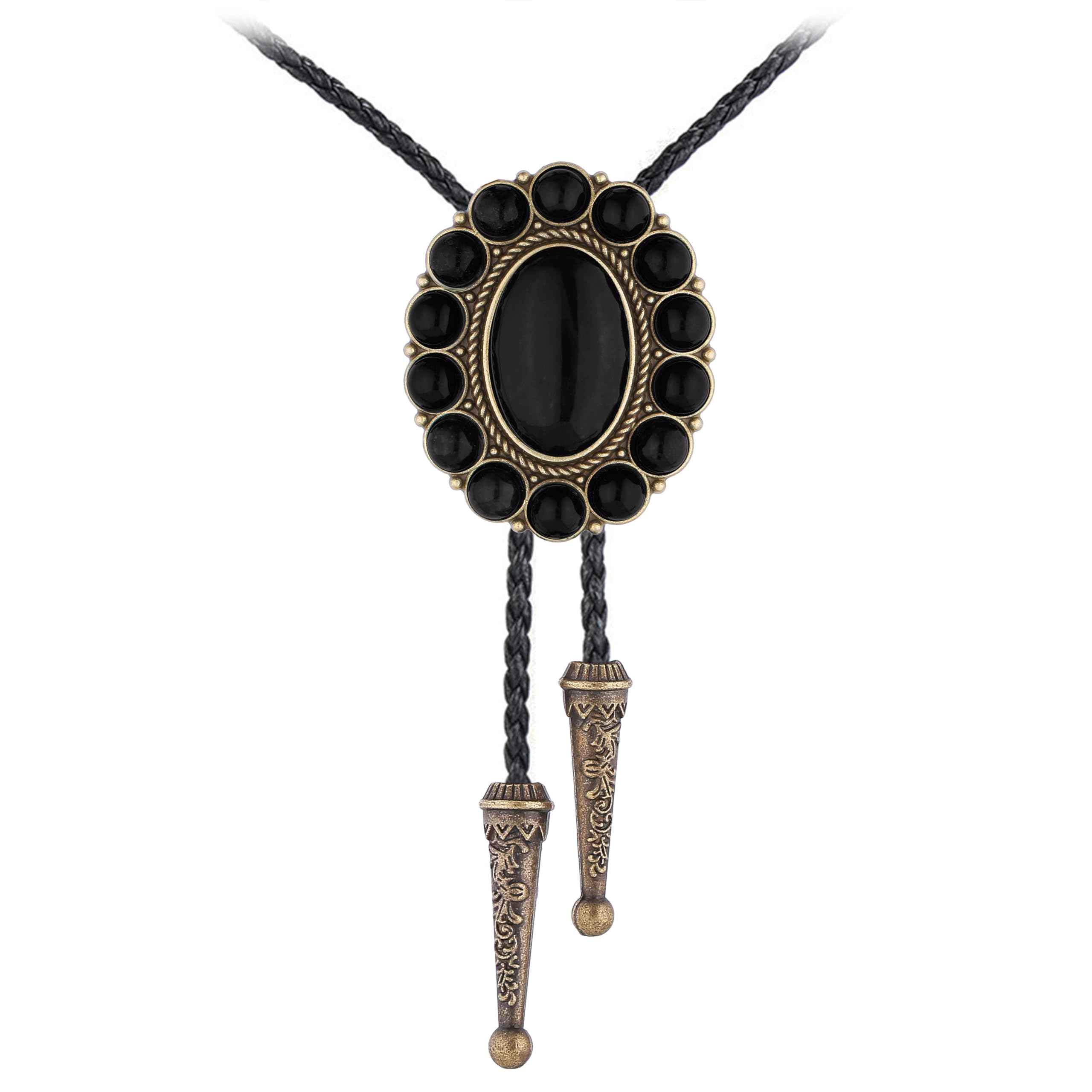 GelConnie Bolo Tie for Men Women Western Cowboy Turquoise Leather Necktie