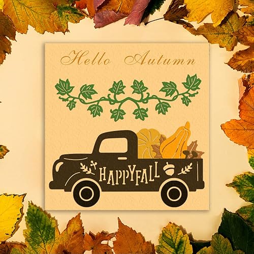 Miniatura 3 de Troqueles de corte de otoño para Acción de Gracias, cosecha de camión de otoño, hoja de arce, calabaza, plantilla en relieve para hacer tarjetas,