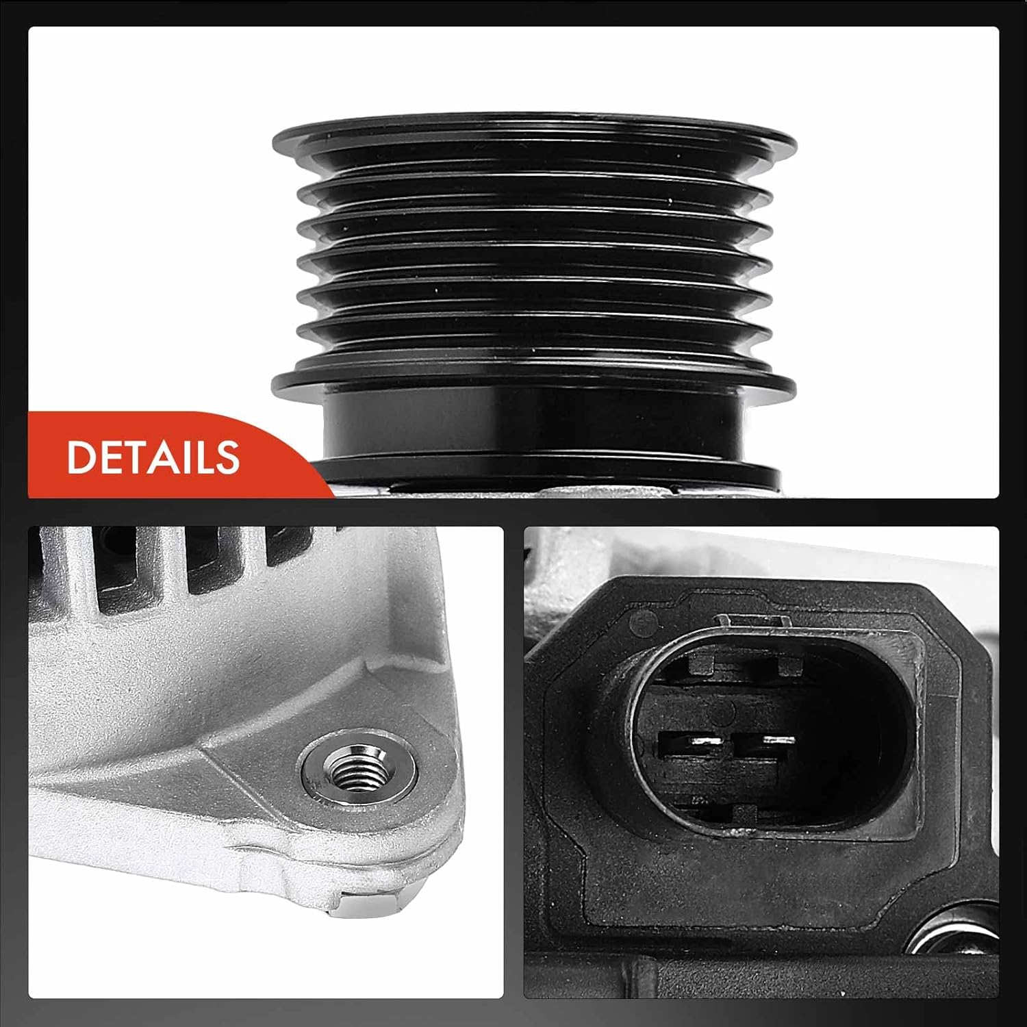 A-Premium Alternator Compatible with BMW 325Ci 330Ci X3 2004-2006, 325i 325xi 330i 330xi 525i 530i 2004-2005, 2.5L 3.0L, 12V 155A CW 6-Groove Pulley, Replace# 12317519721, 12317521135