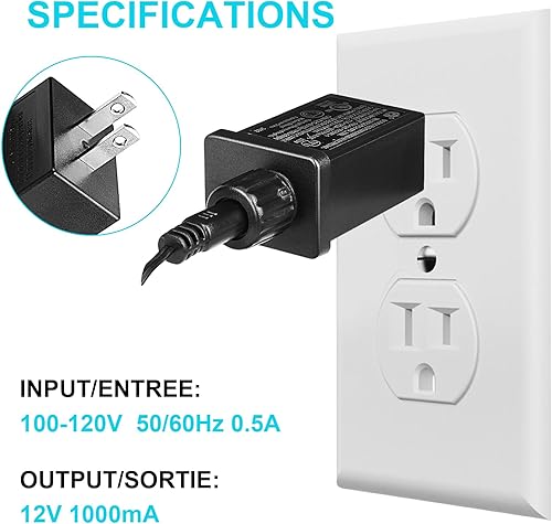 Miniatura 4 de Adaptador inflable de repuesto para patio, fuente de alimentación de 12 V, clase 2, 120 VCA, 60 Hz, LED, IP44, impermeable, reemplazo de enchufe