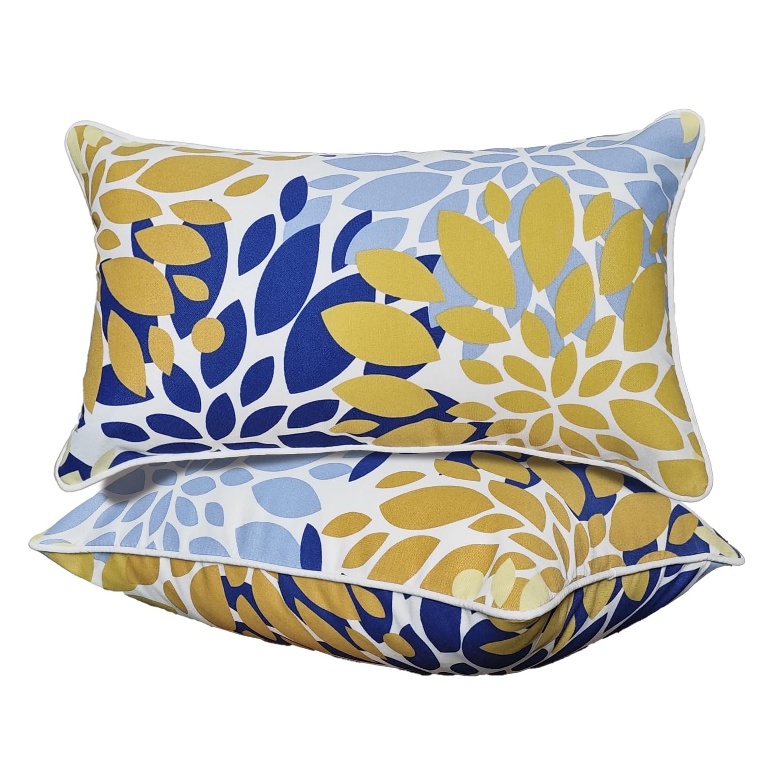 Almohadas lumbares para exteriores, almohadas decorativas con inserto incluido, juego de 2 almohadas de exterior para muebles de patio, 12 x 20 pulgadas