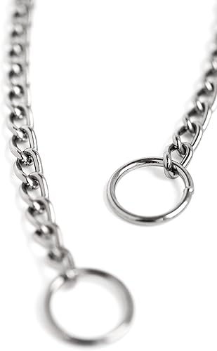 Miniatura 4 de Mighty Paw Collar deslizante de cadena de metal de pistola, collar de perro de cincha, collar de metal de cadena de estrangulamiento