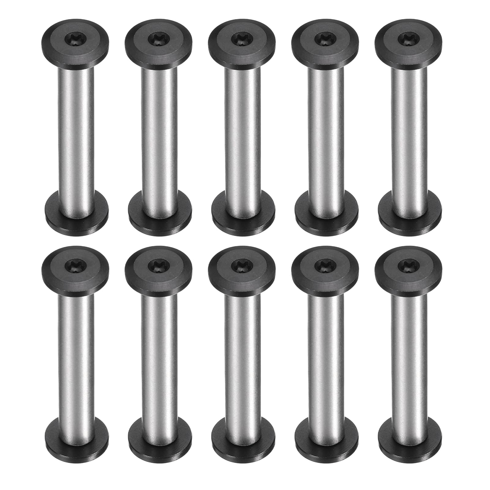 sourcing map 10ps Knife Handle Screws 5x35mm M4 Torx Sink Head Black/Silver