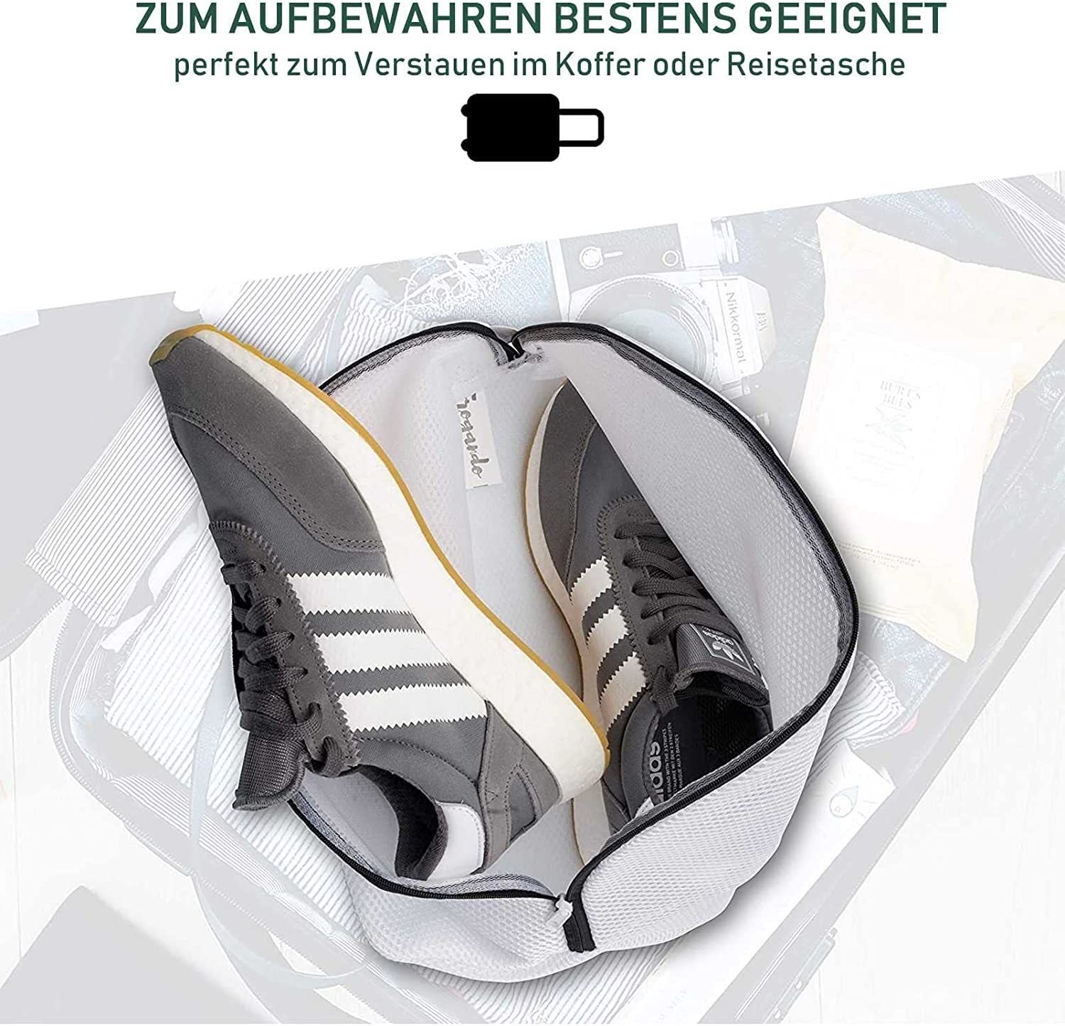 4 Stück Schuhwaschbeutel Wäschebeutel Für Sneaker 3-lagiger, Verdickter Netz-Wäschesack Mit Reißverschluss Waschmaschine Und Trockner Schuhwaschbeutel Für Socken Dessous