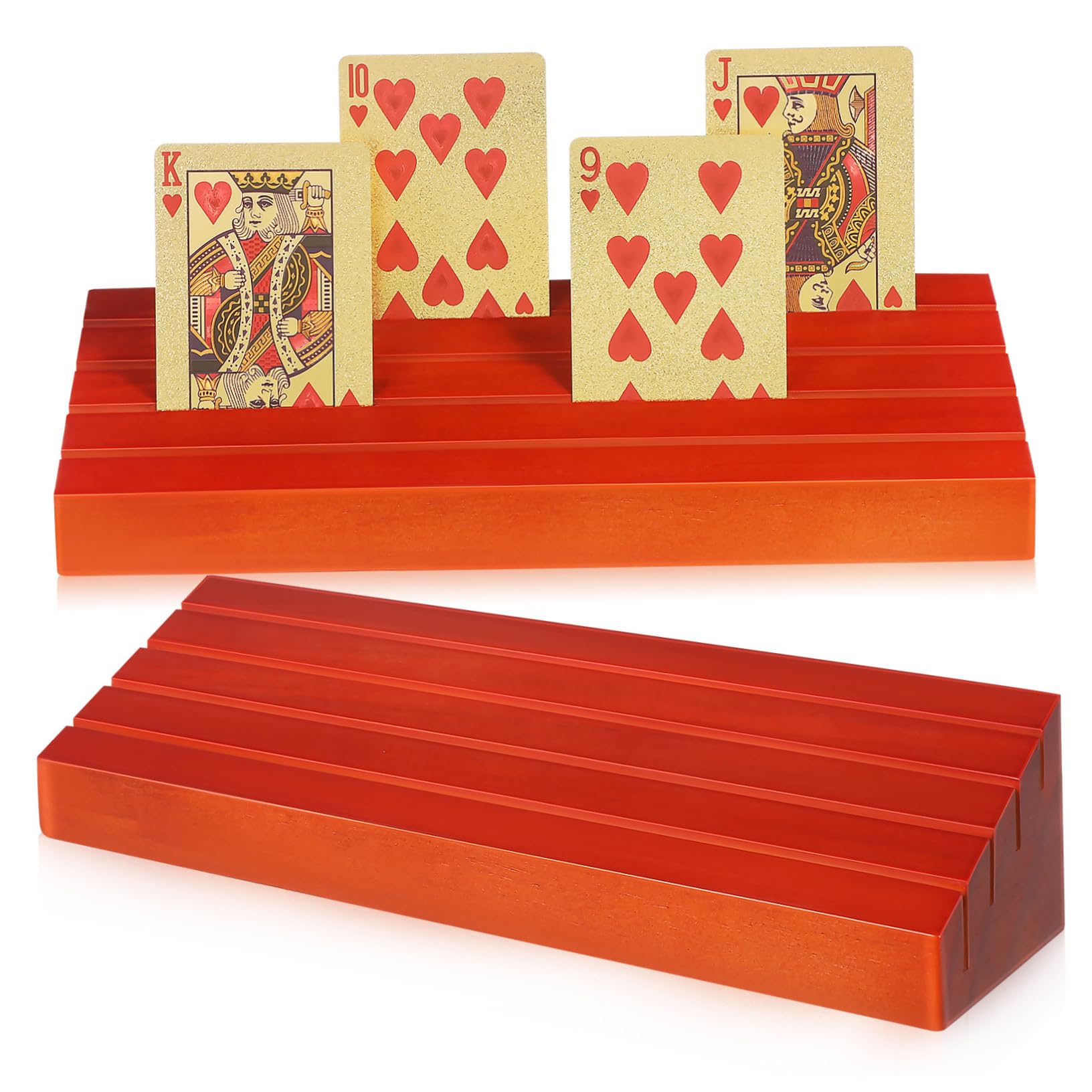 2 Stück Basis Für Spielkarten Anzeigekarten Kind Spielkartenhalter Für Erwachsene Oh Kartenanzeigestand Zeigen Kartenspielhalter Kartenhalter Für Spielkarten Deck Kiefernholz Braun