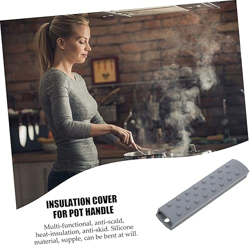 Miniatura 2 de Uonlytech - Funda de silicona para mango de olla de escaldado, funda sin sartén para calor, diseño ligero que se adapta a asas de utensilios de