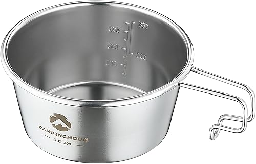 Miniatura 8 de CAMPINGMOON Juego de 2 piezas de acero inoxidable tipo profundo Camping Sierra Cup 15.2 fl oz S-360 (2pcs Set + Bolsa)