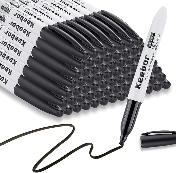 Keebor Basic Chisel Tip Dry Erase Markers Low Odor Whiteboard Markers Bulk, 72 Pack