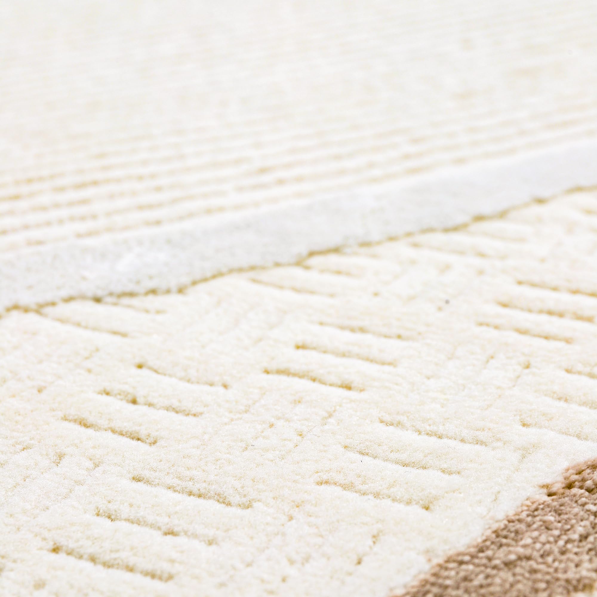 Tapis doux et durable pour salon, chambre à coucher, cuisine et couloir – Facile à nettoyer, adapté aux animaux domestiques et aux enfants – Beige et crème (crème 2, 120 x 180 cm)