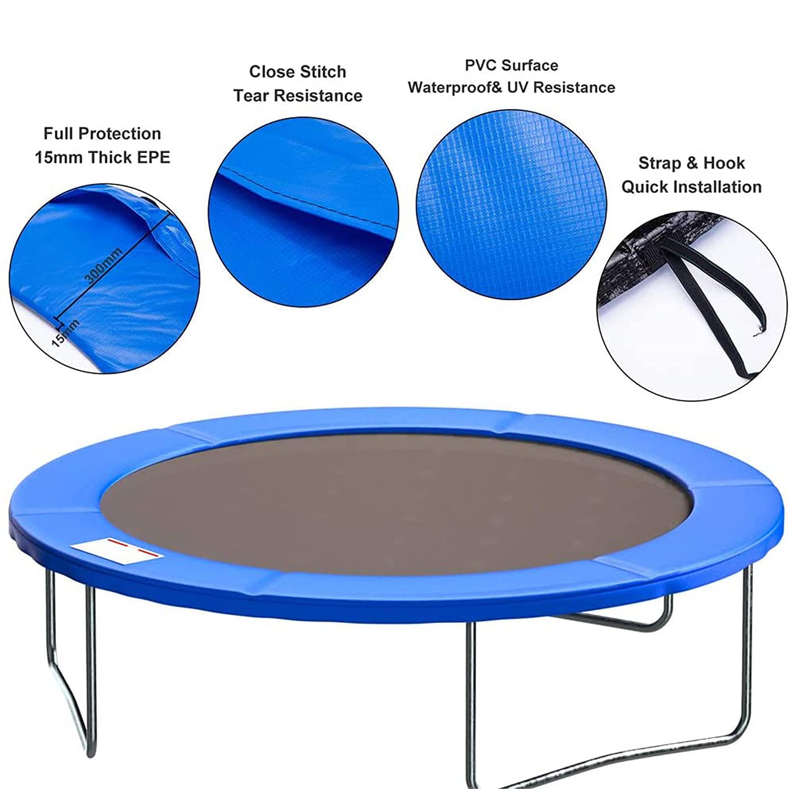 Premium Trampoline Replacement Safety Pad Trampoline Side Protective Cover Edge Cover Springs Surround Pad,54inch