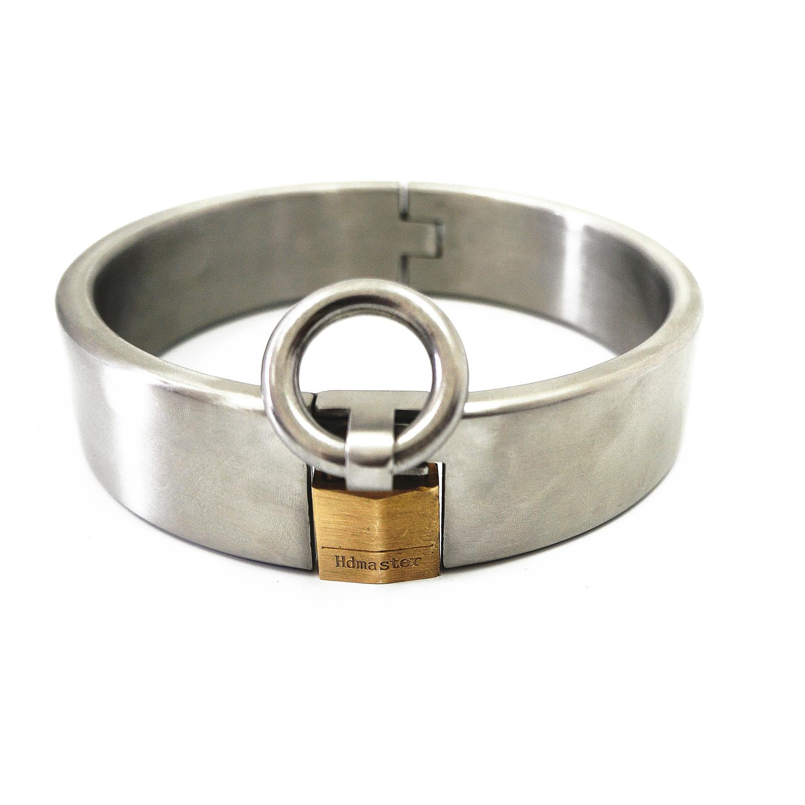 Collar con candado de acero inoxidable Bondage BDSM - Collar de collar BDSM Bondage de metal for sujeción del cuello sexual con herramienta de sujeción con junta tórica for parejas(13.5cm)