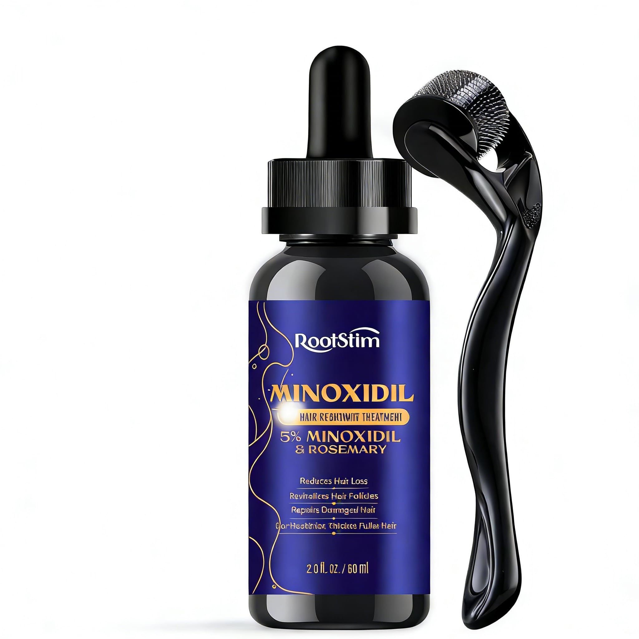 5 Minoxidil Hair Thickening Kit with Rosemary Extra Strength Treatment for Rapid Hair Growth - 2 Fl Oz