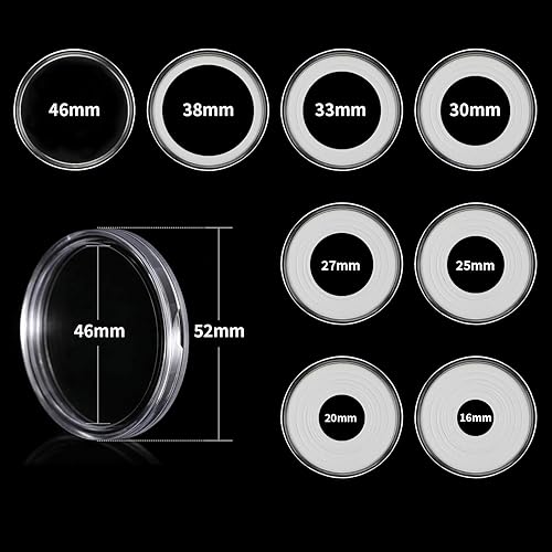 Miniatura 3 de 10 cápsulas de monedas de plástico transparente, soporte para monedas de dólar plateado, soportes para monedas para coleccionistas, estuche de