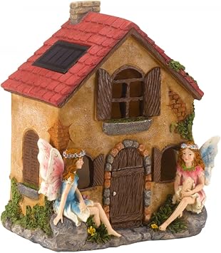Dicoal 1020982 1020982-Fairy House with Light 21 x16 cm, Brown