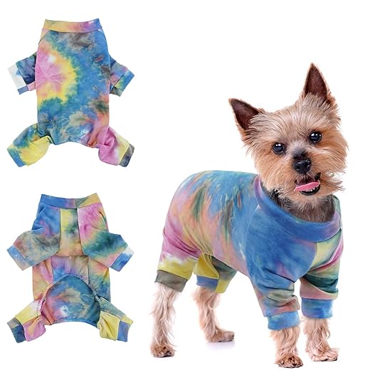 Onesie para Perros, Ropa para Perros Pijamas de Perro Suave Algodón Puppy Body con Piernas Mangas para Perros Pequeños Medianos (XS)