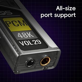 HiBy FC5 Portable Hi-Fi DAC Headphone Amplifier 1.1 OLED Display PCM 768kHZ DSD512 MQA 8X 3.5mmPO + 4.4mmBAL