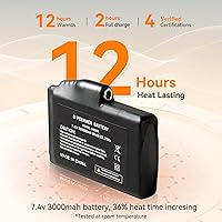 Vista 4 de SAVIOR HEAT Manoplas Calefactables con Batería, Guantes de Esquí con Batería, Manoplas Eléctricas Recargables Mejoradas para Esquí, Camping