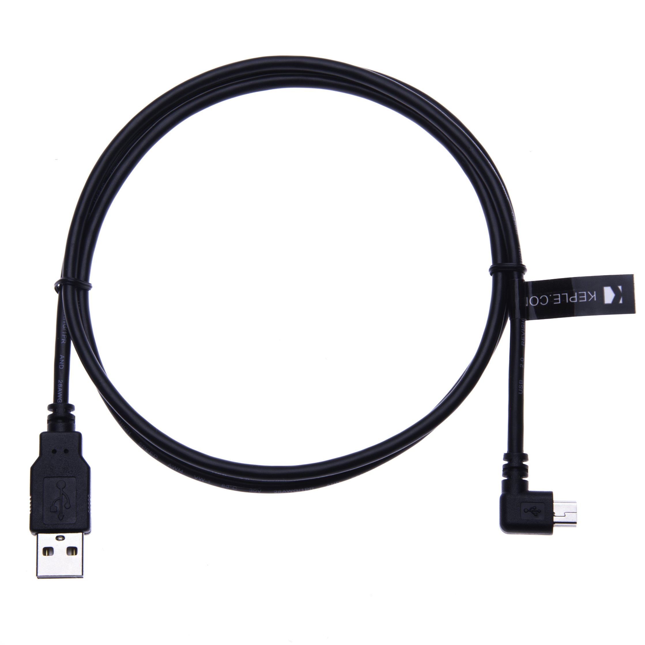 Kabel mini USB 90 stopni, kompatybilny z TomTom Start 25 m, TomTom ONE 30 Series, IQR, nowy (v2, v3), nawigacja satelitarna, system nawigacji satelitarnej w samochodzie, czarny