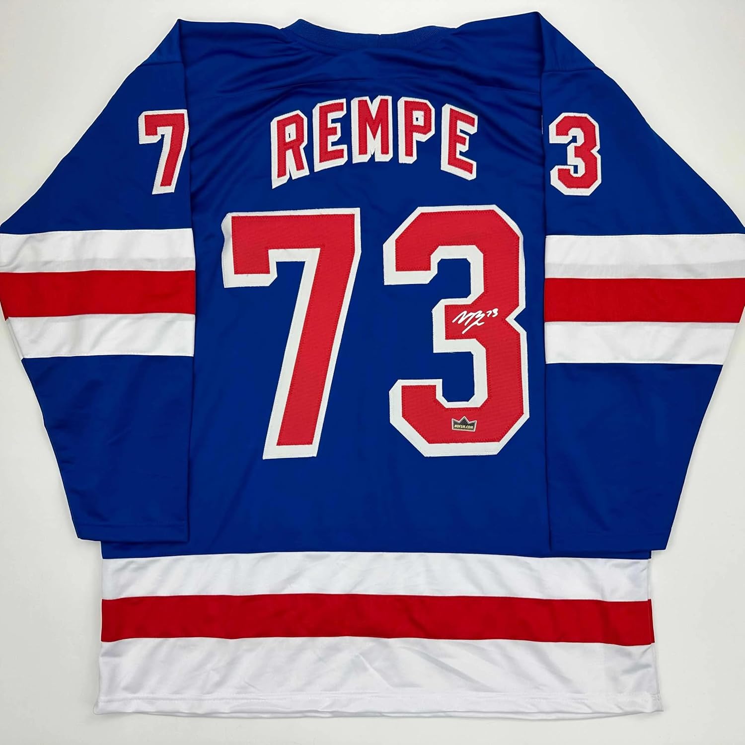 Facsimile Autographed Matt Rempe New York Blue Reprint Laser Auto Hockey Jersey Size Men's XL