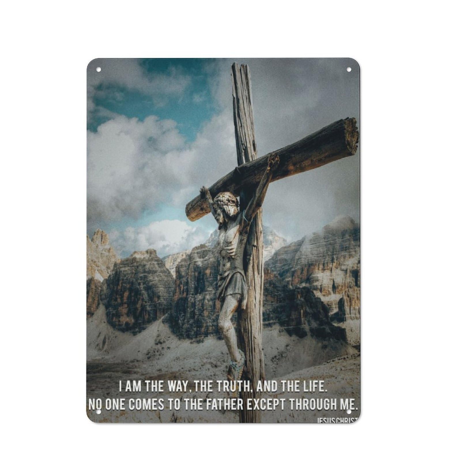 Metal Wall Sign 40x30cm Featuring Jesus Poster Quotes 4 for Workshop Wall, Suited to Metal Sign Collectors