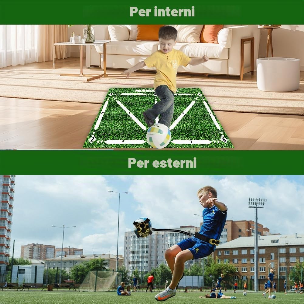 Tappetino da Calcio 60 x 90 cm, Tappetino per Esercizi di Passo, Allenamento di Controllo della Palla, Tappetino Antiscivolo, Regalo per Bambini e Amanti del Calcio