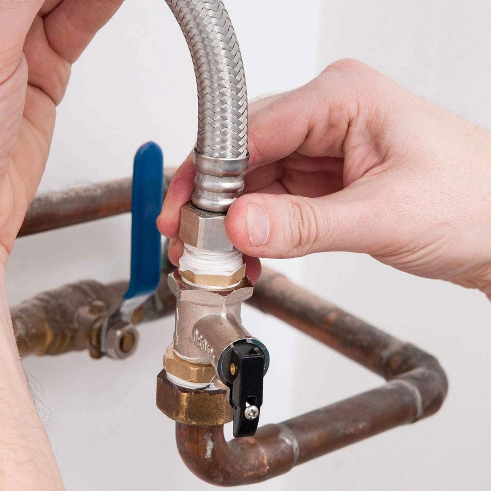 11 Stück DN15 Edelstahl Fittings, Edelstahl Doppelnippel T Stück Winkel 90 Grad 1/2 zoll Innengewinde Außengewinde für Wasserrohr Bewässerung, mit Teflonband