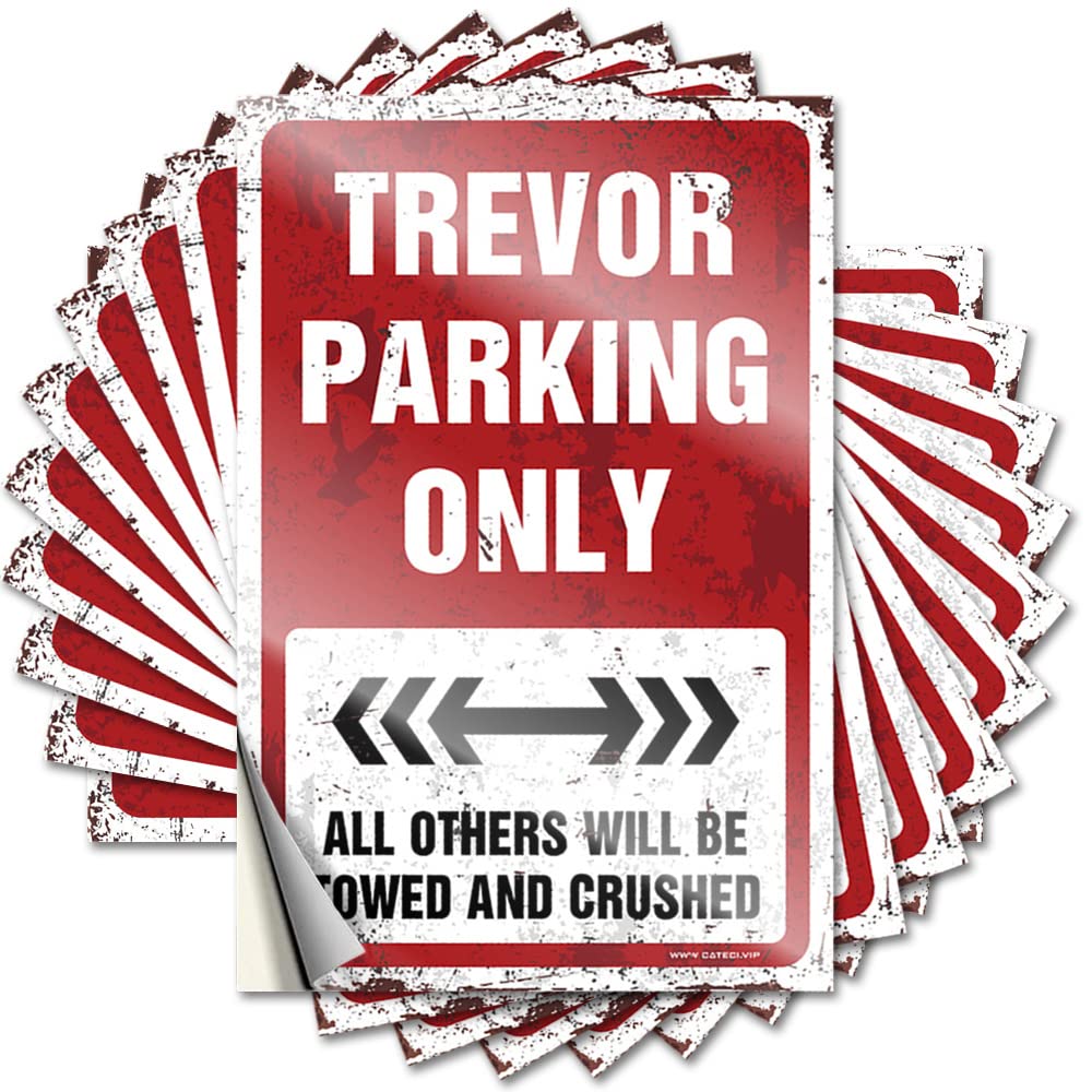 Sticker Entryway Decor Peel and Stick - Trevor Parking Only Helmet Great Waterproof Vinyl for Christmas(12X18CM)