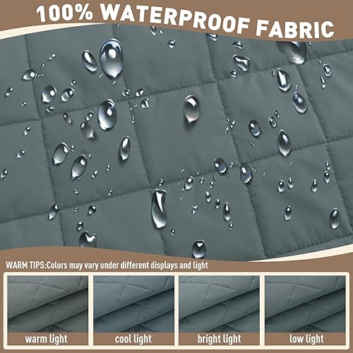 Miniatura 4 de MAXIJIN Funda de sofá impermeable lavable para perros, funda de asiento acolchada lavable para sofá de 3 cojines, protector de muebles