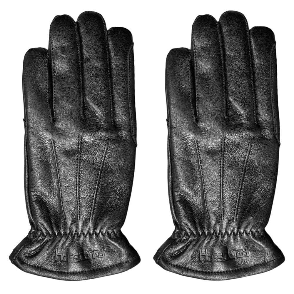 Harssidanzar DM301 Gants d'équitation en cuir, gants d'équitation d'hiver, doublure cachemire, gants d'équitation