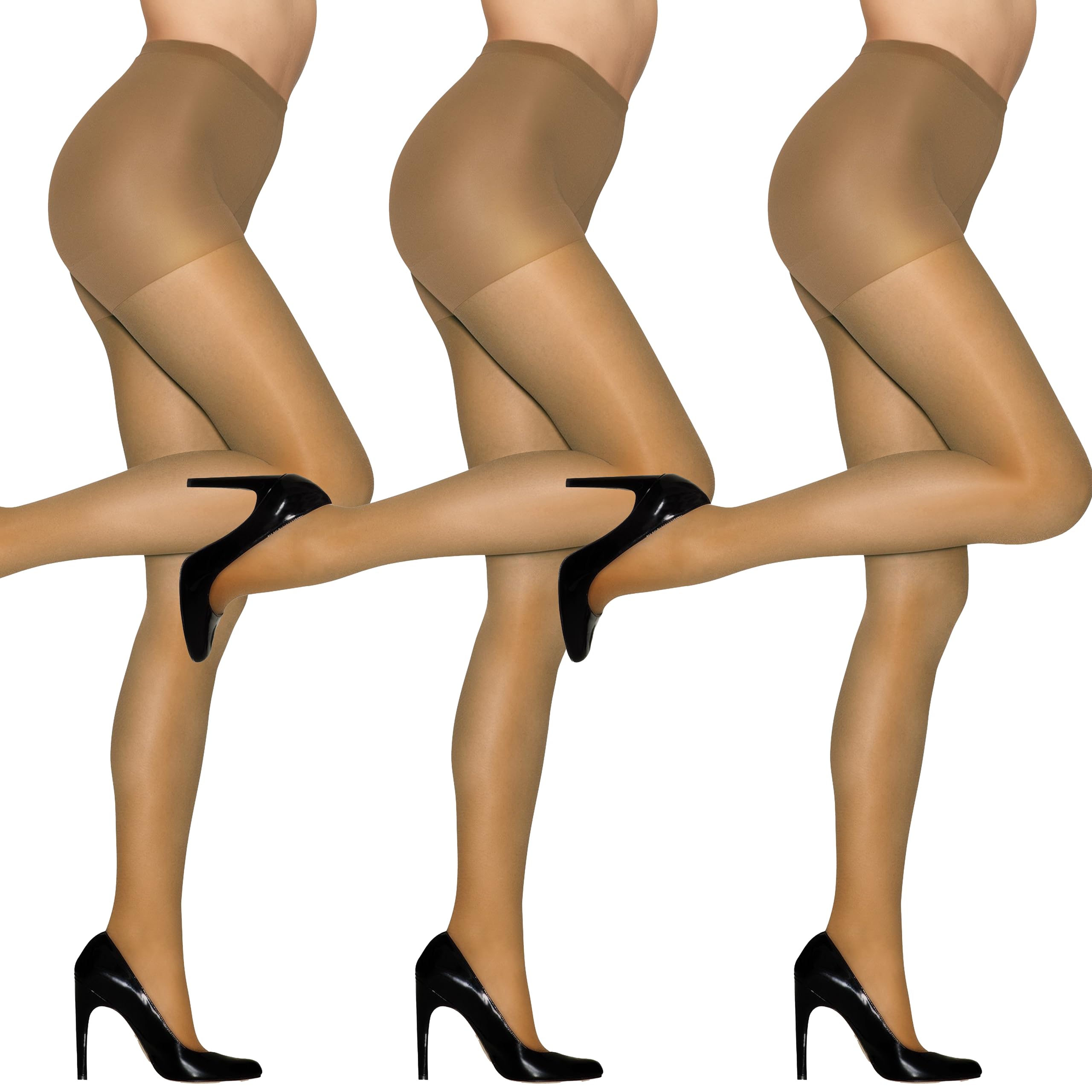 Hanes Alive Women's Full Support, Control Top, Reinforced Toe Pantyhose