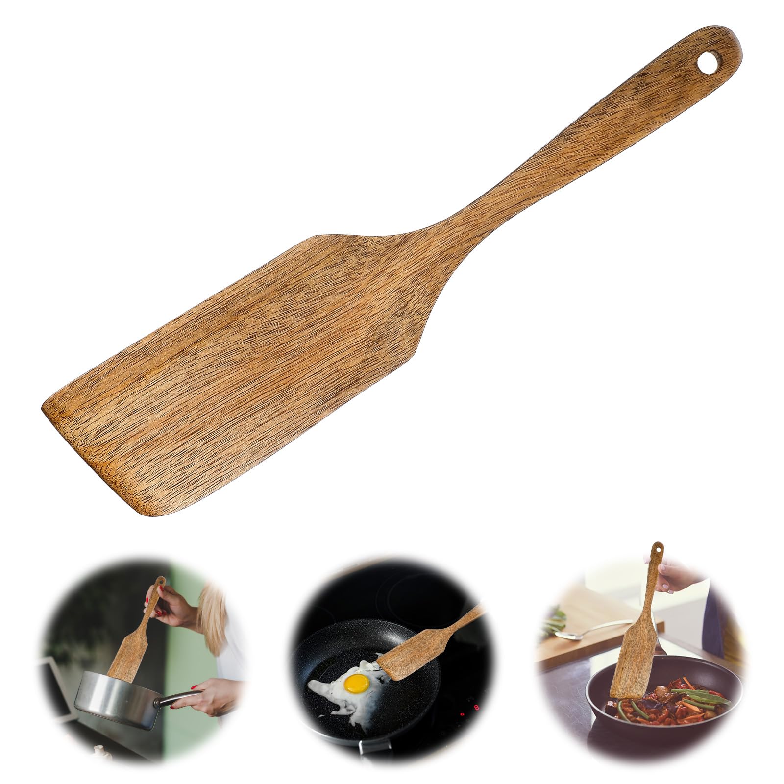 wooden spoon cooking spatula utensil wood spurtle scraper kitchen ladle bowl pancake food tilly living baking wok egg flipper oven cookware whisk scoop heat resistant pot holder fish home bakery sour - Image 8