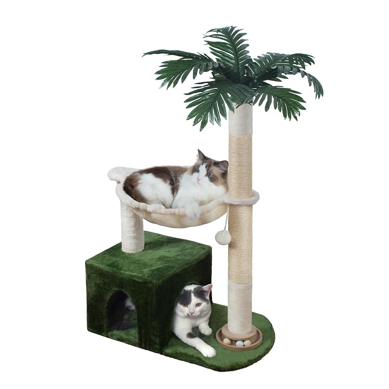 Árvore de atividades para gatos Fantasreen com rede, toca e bolas de trilho – 96,52 cm