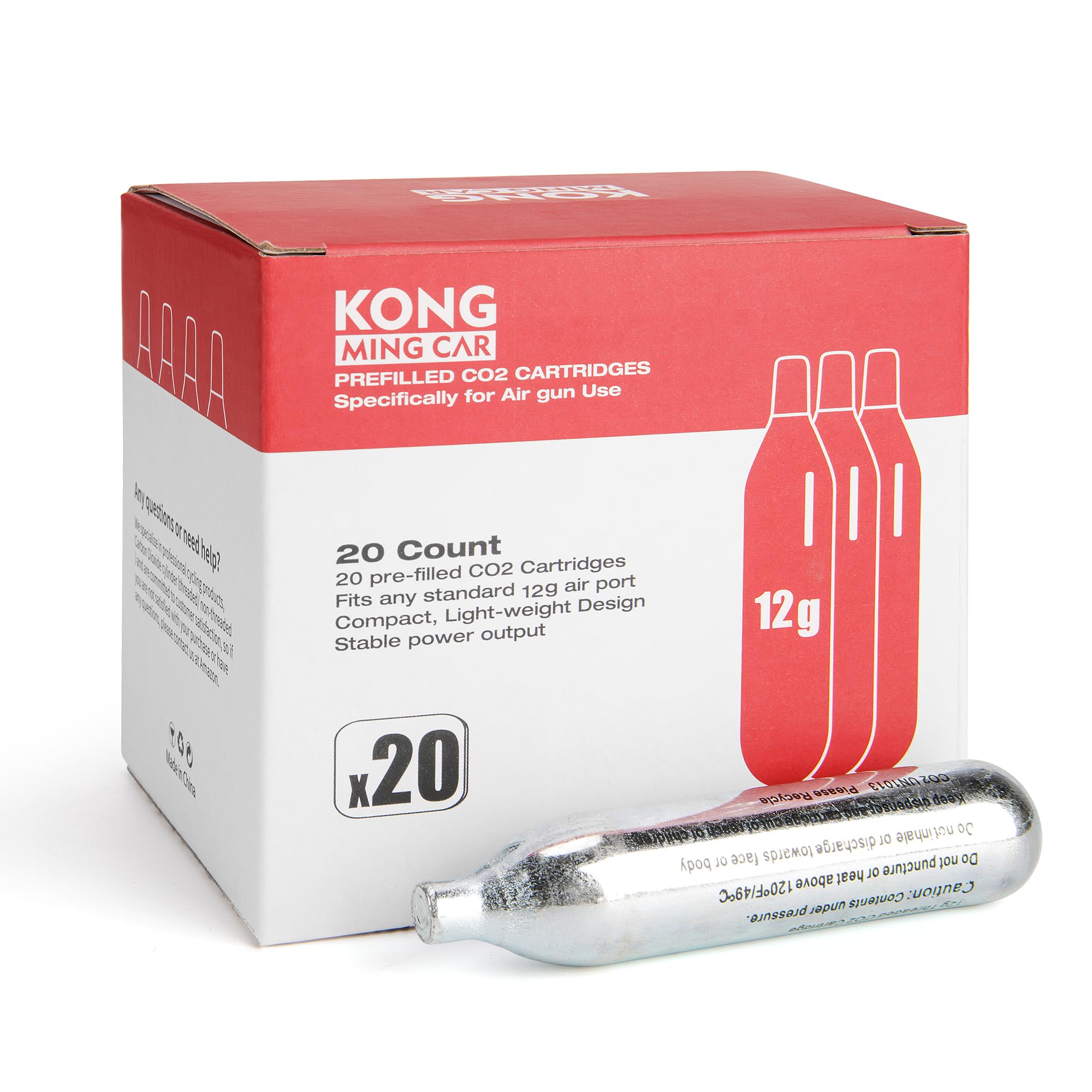 8 Gram / 12 Gram CO2 Cartridges, Non-Threaded,High-Grade CO2 Cylinder CO2 Cartridges for Paintball Guns,Pellet Guns, BB Guns and Airsoft Guns