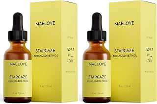 MAELOVE Stargaze Enhanced Retinol Serum, Time-Released 0.25% Retinol for Radiant Skin, Hydrating with Hyaluronic Acid, Niacinamide, Soothing Botanicals, Ideal for Sensitive Skin, USA Made (Pack of 2)