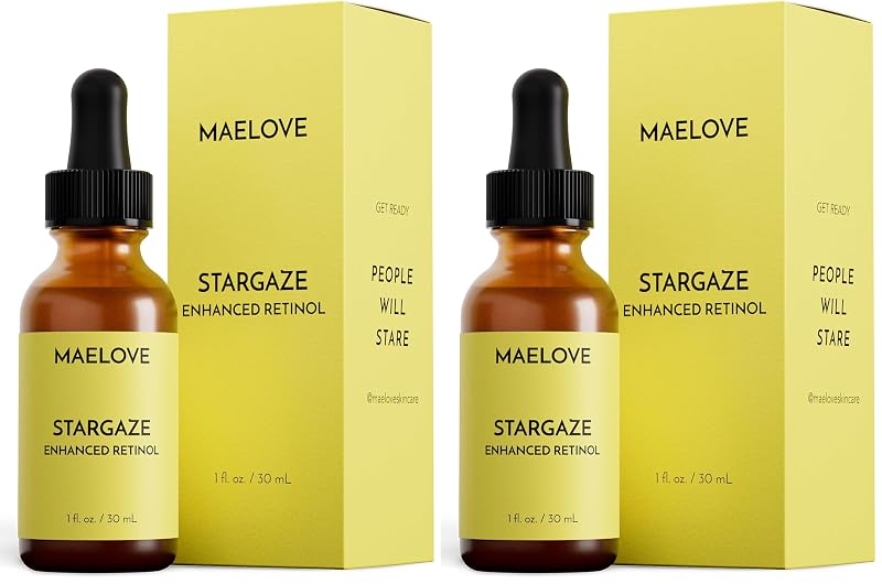 Sérum de retinol MAELOVE Stargaze 0,25% com ácido hialurônico e niacinamida, pacote com 2